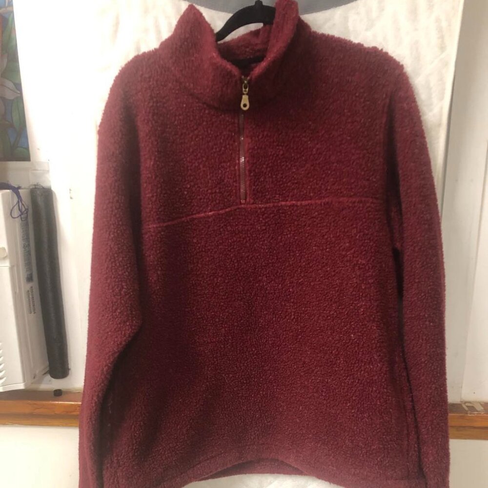 Moose Creek Fuzzy  Overhead Maroon zippered jacket- Mens- size L